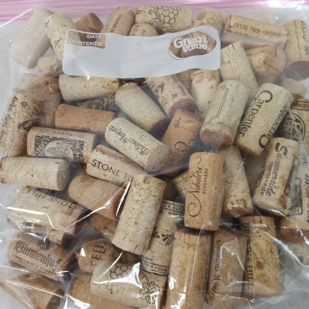 Lot of Used Natural Wine Corks With Historic Route 66 & Midwest Wineries Crafts